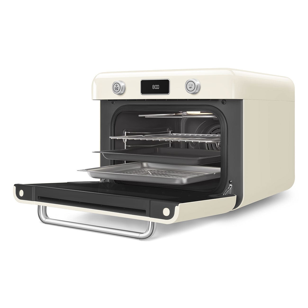 smeg Steam Oven Smeg Countertop Combi Steam Oven 50's Style Aesthetic Cream Glossy COF01CREU
