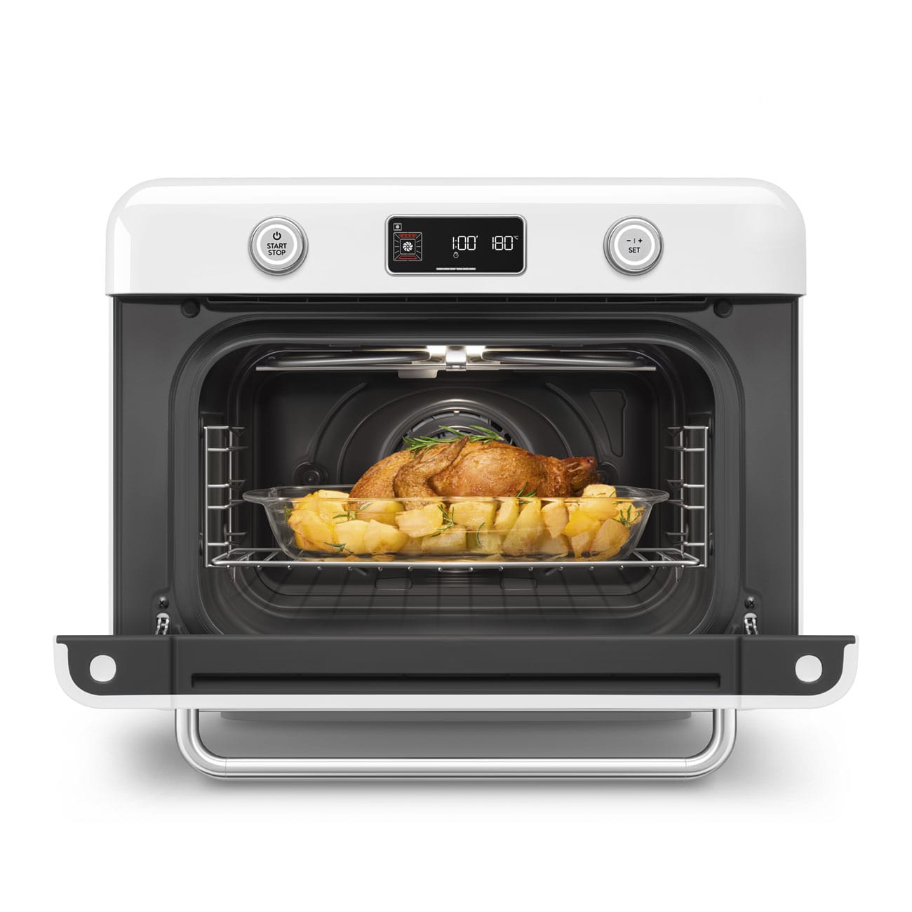 smeg Steam Oven Smeg Countertop Combi Steam Oven 50's Style Aesthetic White Glossy COF01WHEU