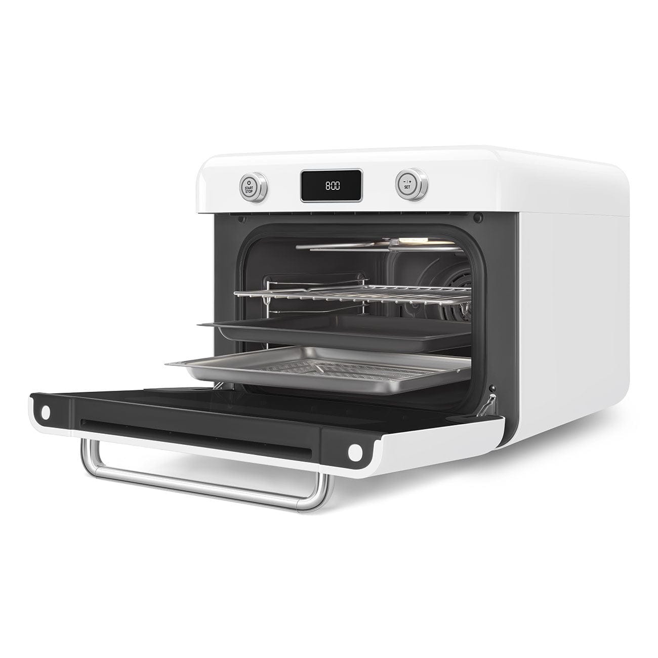 smeg Steam Oven Smeg Countertop Combi Steam Oven 50's Style Aesthetic White Glossy COF01WHEU