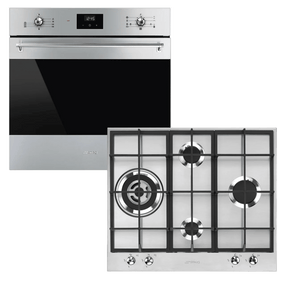 smeg STOVE SMEG 60CM GAS HOB & ELECTRIC OVEN COMBO -PX364LSA & SF6300TVX (7427929047129)