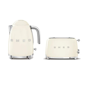 smeg TOASTER & KETTLE Smeg 50's Retro Style Kettle and 2 Slice Toaster Set Cream (7345708793945)