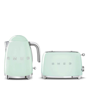 smeg TOASTER & KETTLE Smeg 50's Retro Style Kettle and 2 Slice Toaster Set Pastel Green (7346595004505)