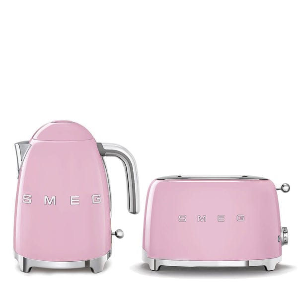 smeg TOASTER & KETTLE Smeg 50's Retro Style Kettle and 2 Slice Toaster Set Pink (7346593693785)
