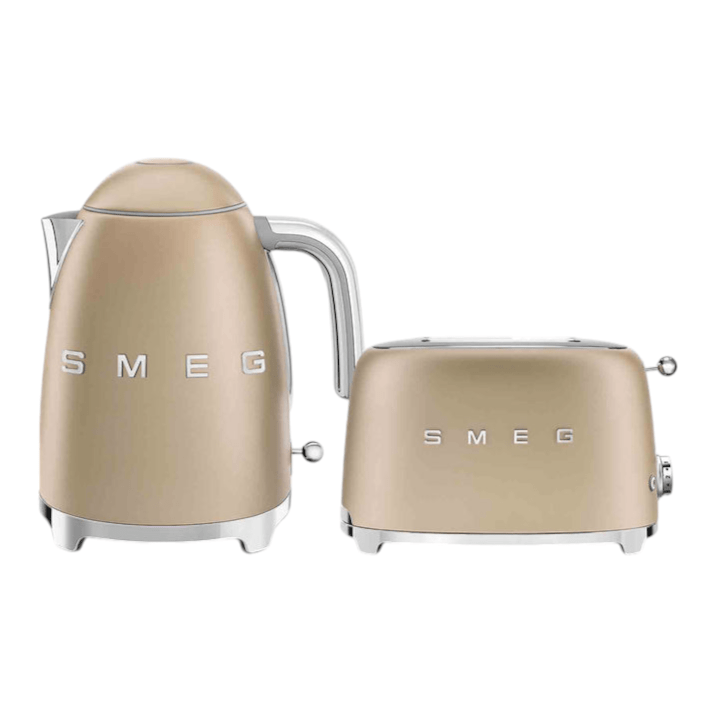 SMEG TOASTER & KETTLE Smeg Kettle & Toaster Set Matte Champagne (7508841431129)