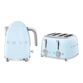 smeg Toaster Smeg Kettle & 4 Slice Toaster Set Pastel Blue (7401298427993)