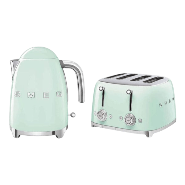 smeg Toaster Smeg Kettle & 4 Slice Toaster Set Pastel Green (7401234825305)