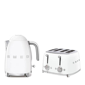 smeg Toaster Smeg Kettle & 4 Slice Toaster Set White (7401298853977)