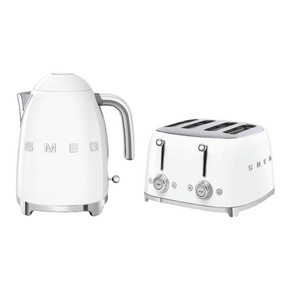 smeg Toaster Smeg Kettle & 4 Slice Toaster Set White (7401298853977)