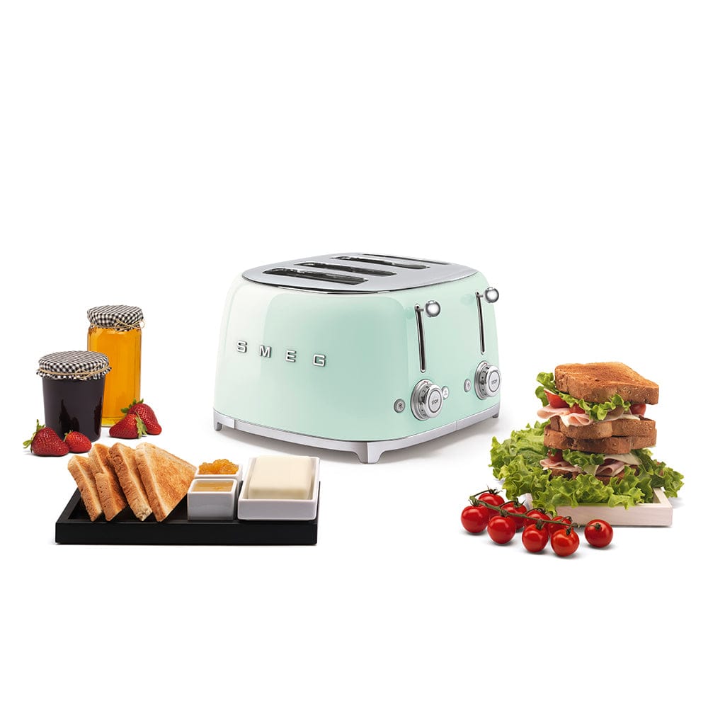 smeg Toaster Smeg Retro 2000W 4 Slice Toaster Pastel Green TSF03PGSA (6899644629081)