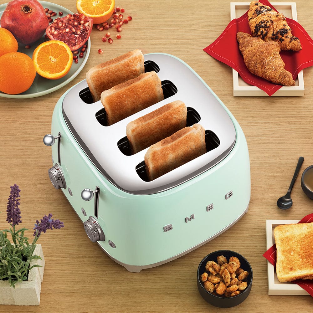 smeg Toaster Smeg Retro 2000W 4 Slice Toaster Pastel Green TSF03PGSA (6899644629081)