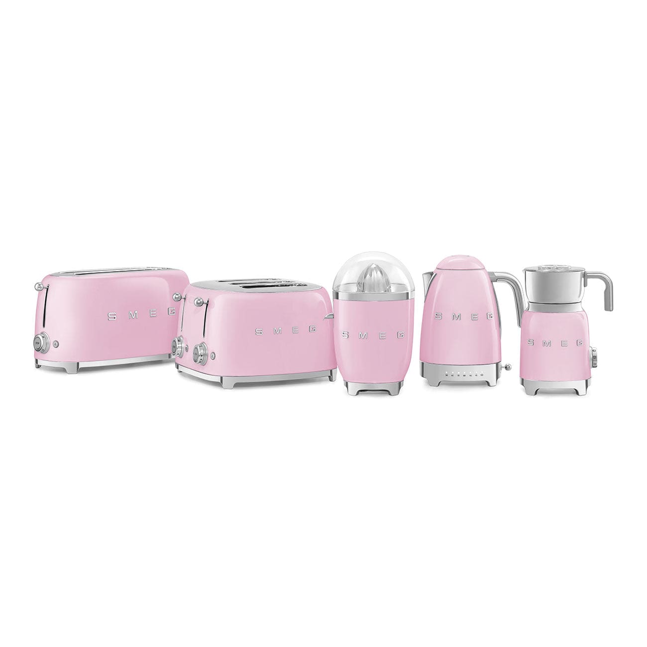 smeg Toaster Smeg Retro 2000W 4 Slice Toaster Pink TSF03PKSA (7140459577433)