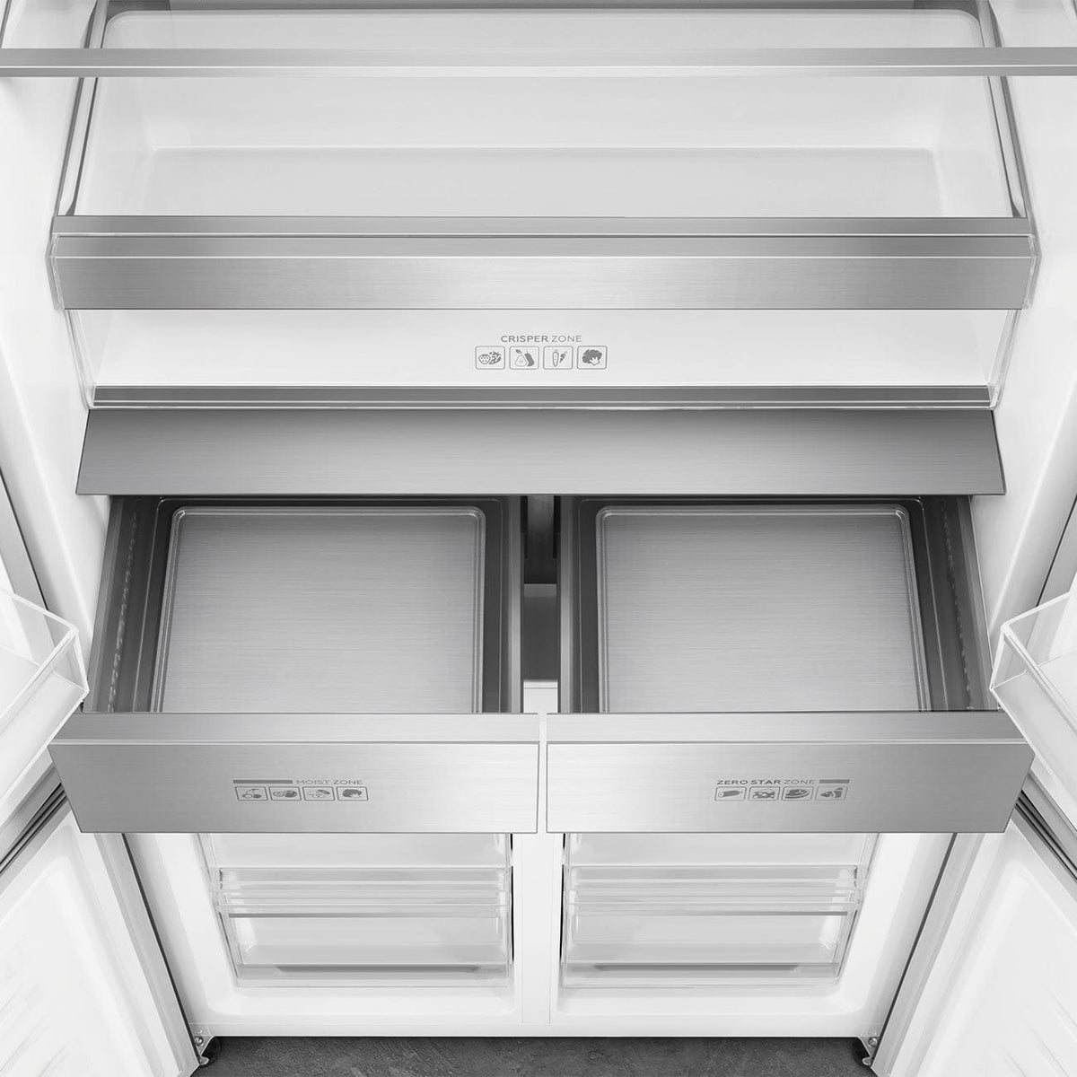 smeg Upright Freezer Smeg Four Door 522L Fridge FQI60KDZA Frost Free Dark Inox