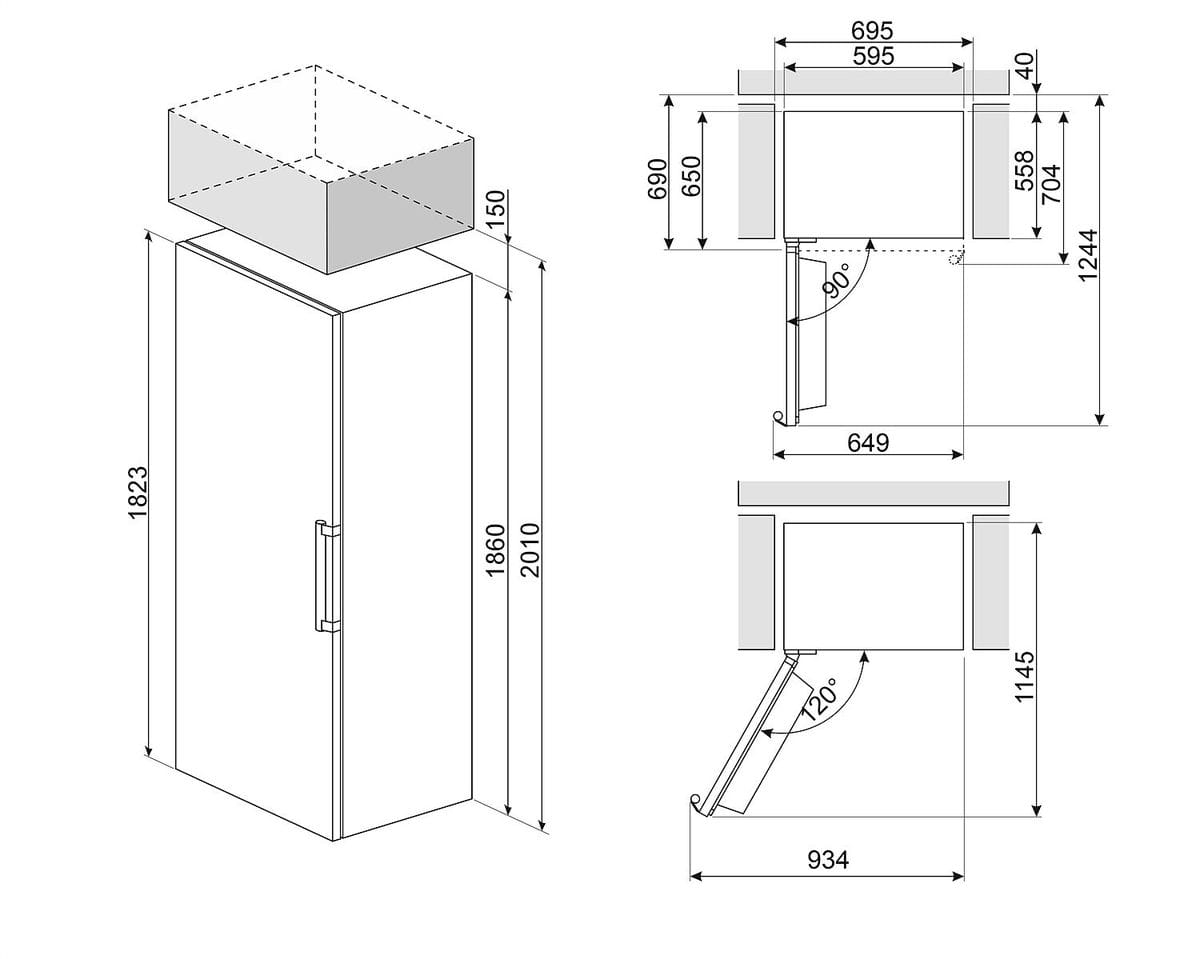 smeg Upright Fridge Smeg 380L Stainless Steel Upright Fridge ZAFA403NX