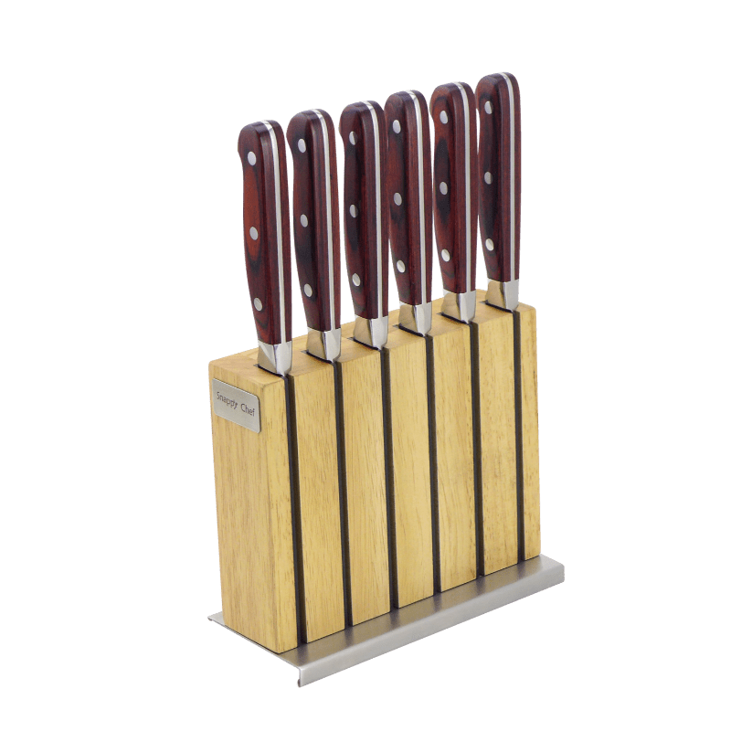 SNAPPY CHEF Knife Snappy Chef 6 Piece Steak Knife Set With Block SCKS006