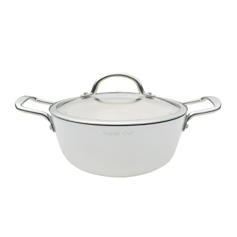 SNAPPY CHEF POTS Snappy Chef 22cm Superlight Casserole, White CICW022