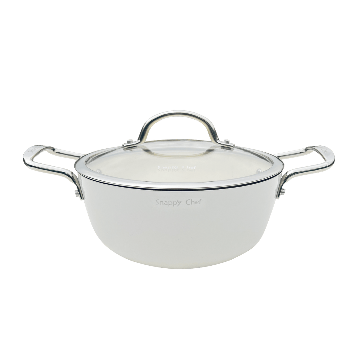 SNAPPY CHEF POTS Snappy Chef 22cm Superlight Casserole, White CICW022