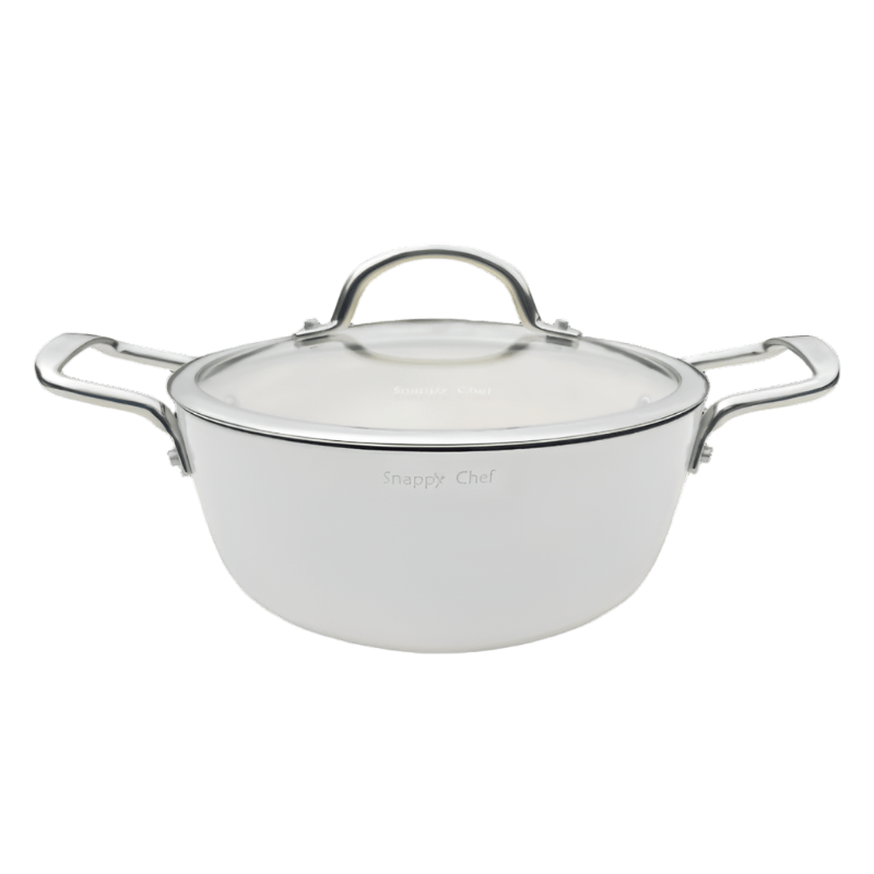 SNAPPY CHEF POTS Snappy Chef 24cm Superlight Casserole, White CICW024