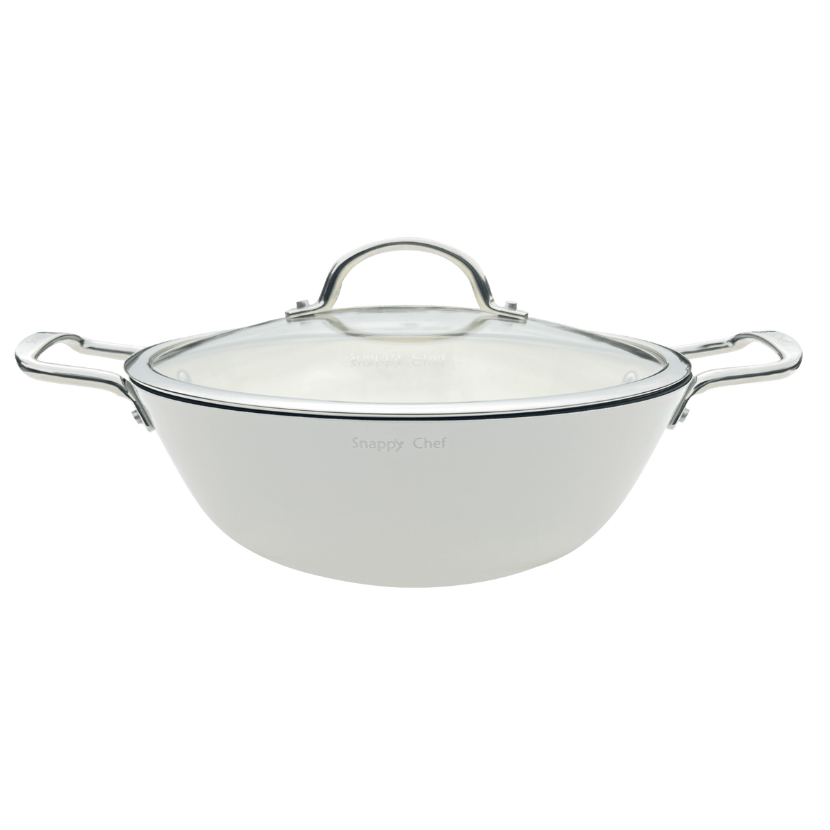 SNAPPY CHEF POTS Snappy Chef 30cm Superlight Round Casserole, White CIRC031