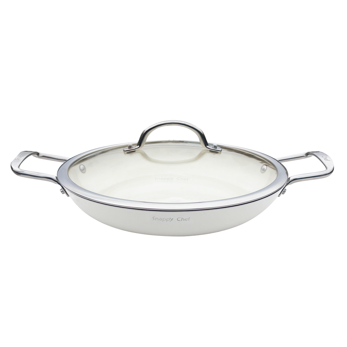 SNAPPY CHEF POTS Snappy Chef 30cm Superlight Round Griddle, White CIRG031