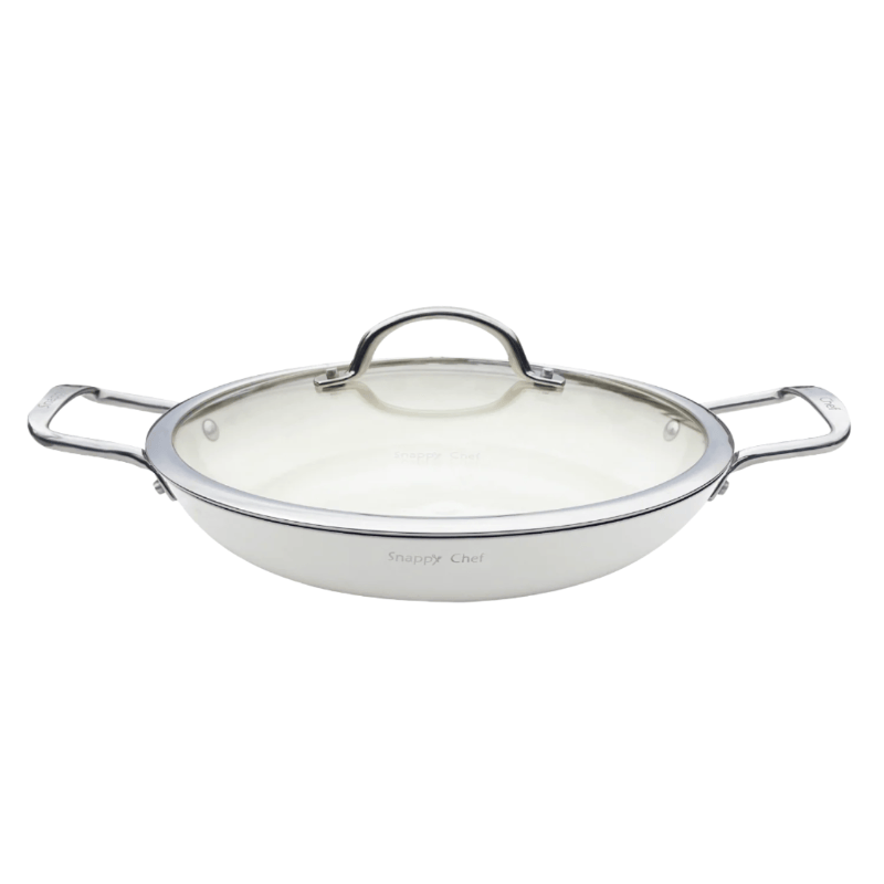 SNAPPY CHEF POTS Snappy Chef 30cm Superlight Round Griddle, White CIRG031