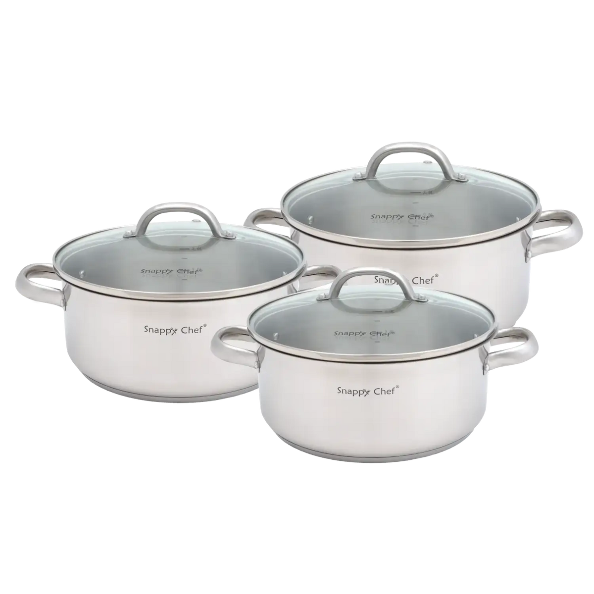 SNAPPY CHEF POTS Snappy Chef 6 Piece Budget Cookware Set SSCS005