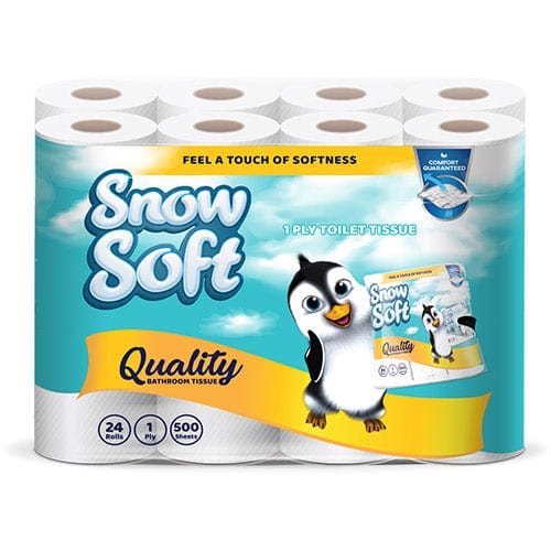 Snow Soft Toilet Paper Snow Soft 1 Ply Toilet Paper 500 Sheets 24 Pack 2-001 (7809659306073)