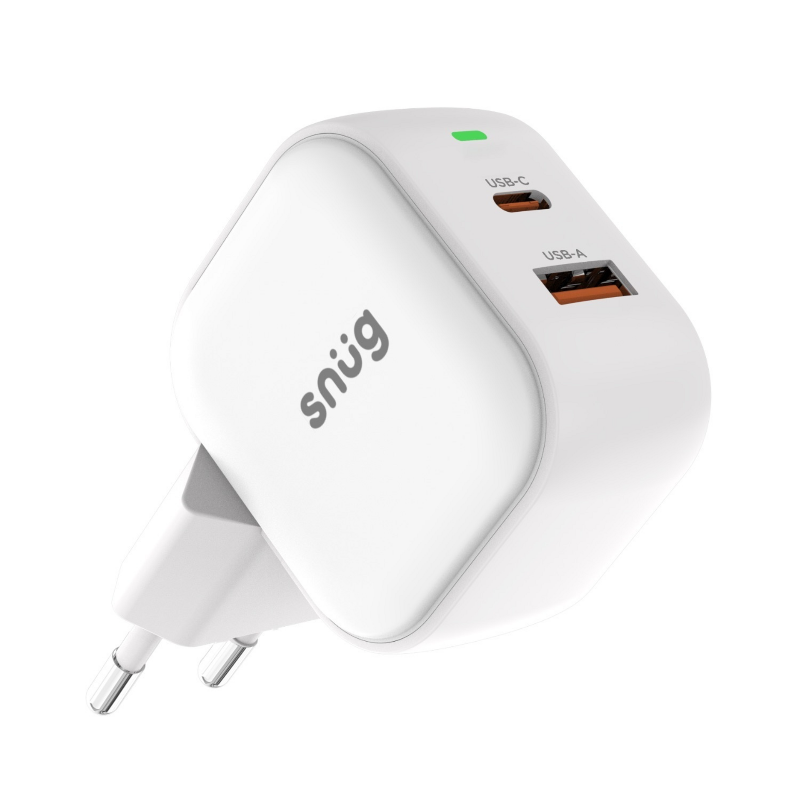 Snug USB TypeC 35W PD Square Wall Charger White.