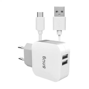 Snug Power Adapters & Chargers Snug 2 Port 42w PD Charger + Type C Cable - White (7877034410073)