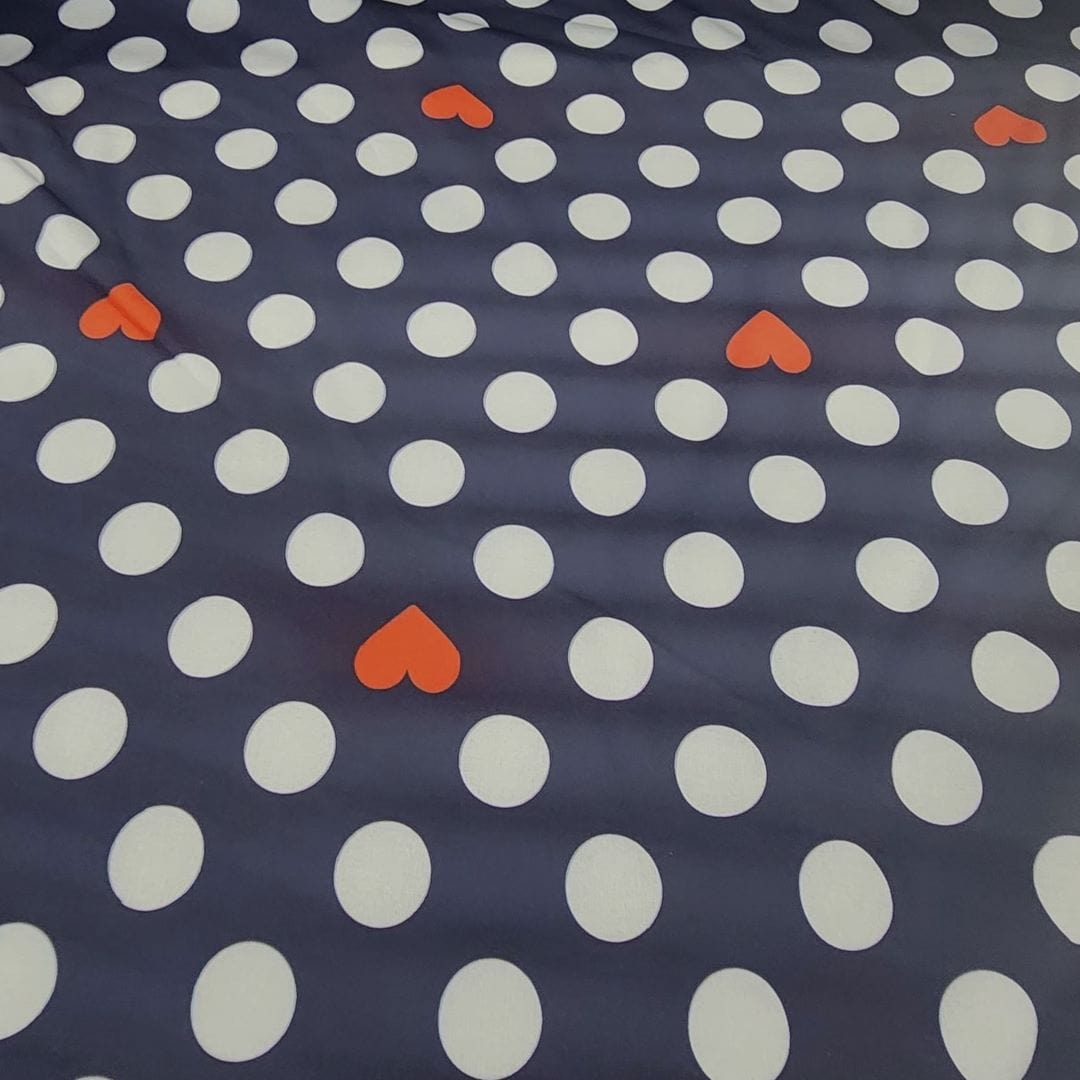 SOFT SHELL Dress Fabrics Printed Softshell Fabric 150cm Navy Hearts (7514475757657)