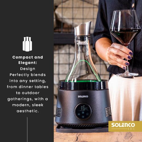 SOLENCO Ice Maker Solenco Life Precision Wine Cooler with Decanter BK-DY01