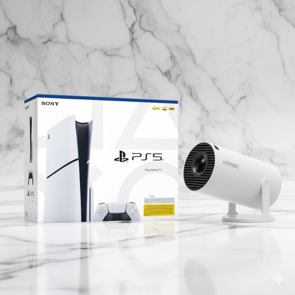 Sony PlayStation Gaming Consoles PS 5 Console Slim Disc Edition + HTPNEO H66 Projector