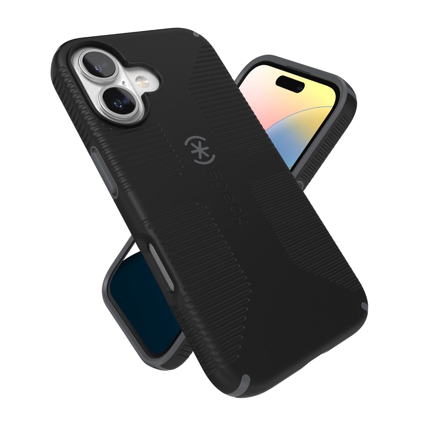 Speck Electronics Accessories Speck Candyshell Grip MagSafe Case – Apple iPhone 16 – Black & Slate Grey