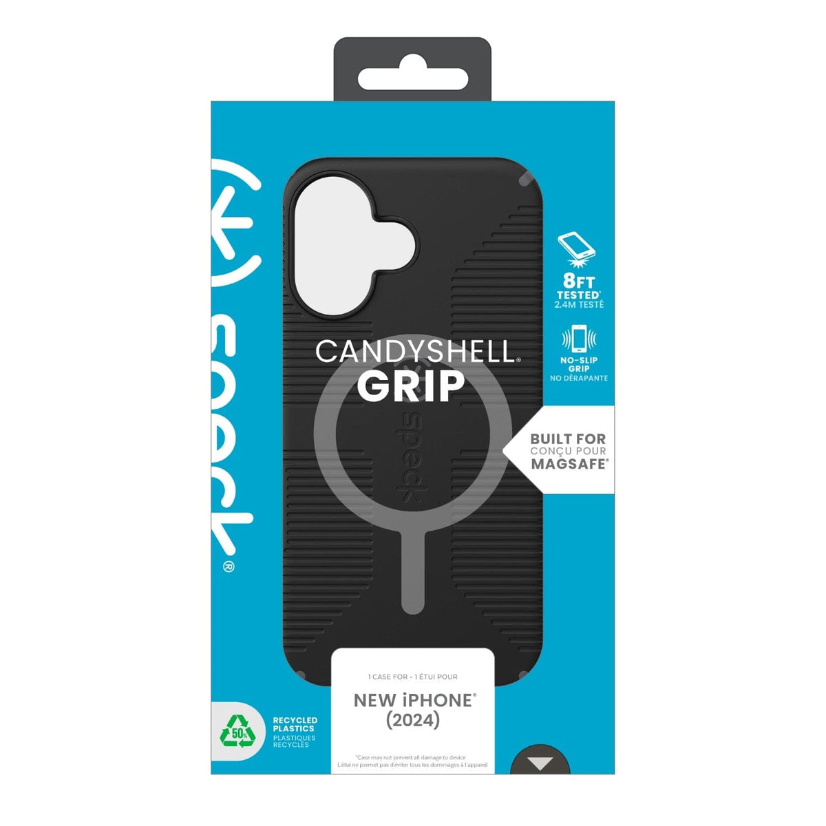 Speck Electronics Accessories Speck Candyshell Grip MagSafe Case – Apple iPhone 16 – Black & Slate Grey (7805564649561)