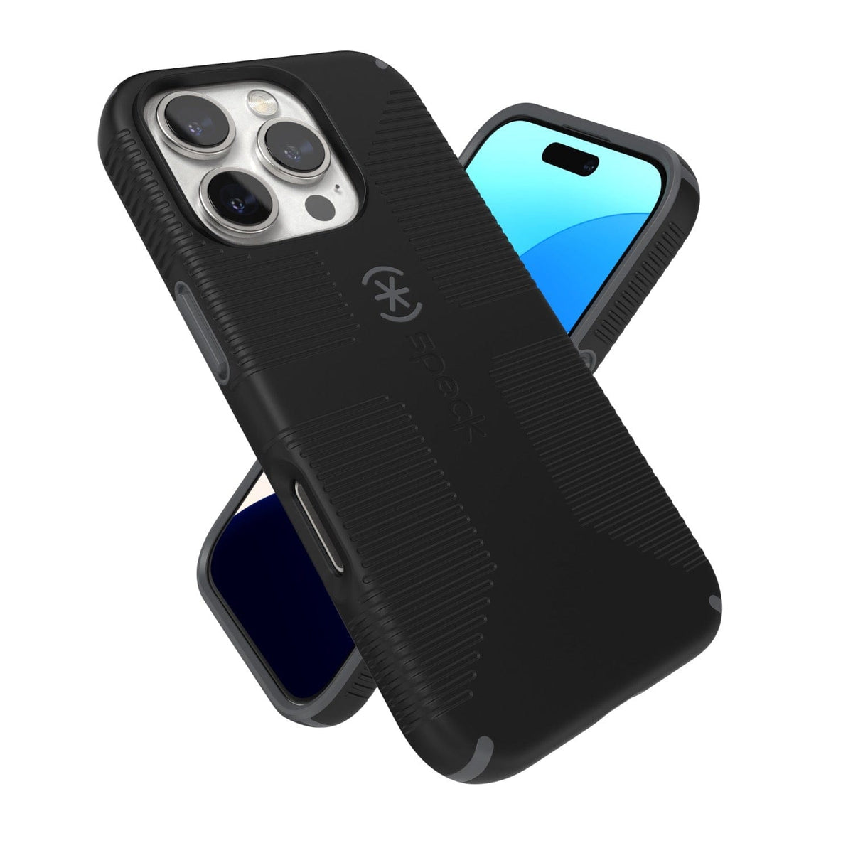 Speck Electronics Accessories Speck Candyshell Grip MagSafe Case – Apple iPhone 16 Pro – Black & Slate Grey (7805564944473)