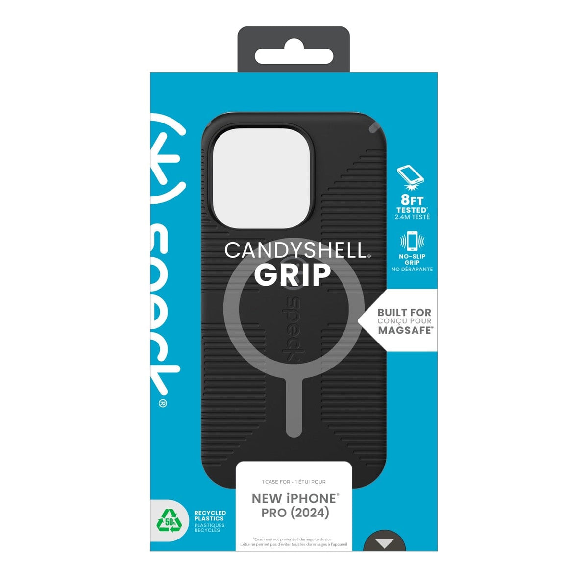 Speck Electronics Accessories Speck Candyshell Grip MagSafe Case – Apple iPhone 16 Pro – Black & Slate Grey (7805564944473)
