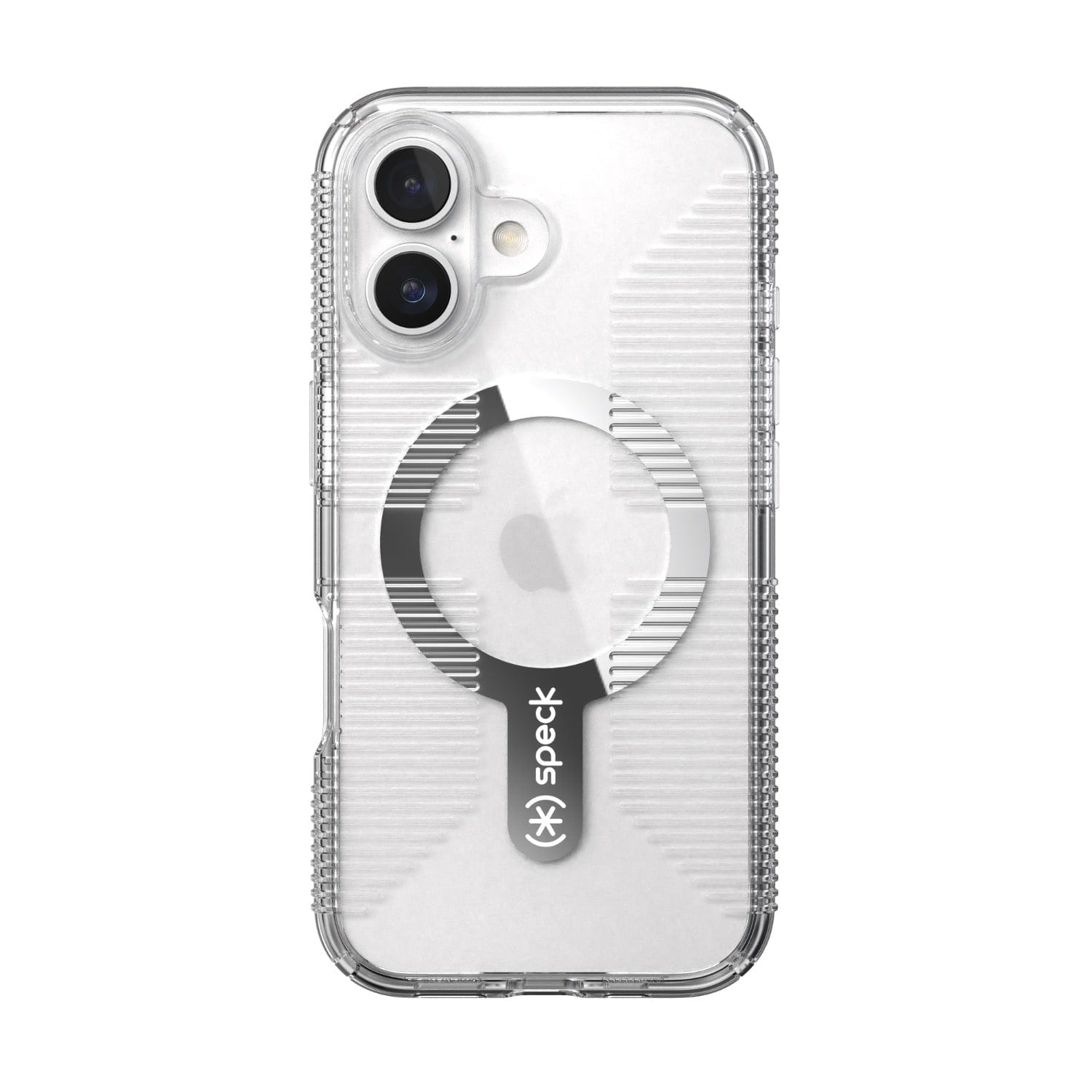 Speck Electronics Accessories Speck Gemshell Grip MagSafe Case – Apple iPhone 16 – Clear & Chrome (7805564813401)