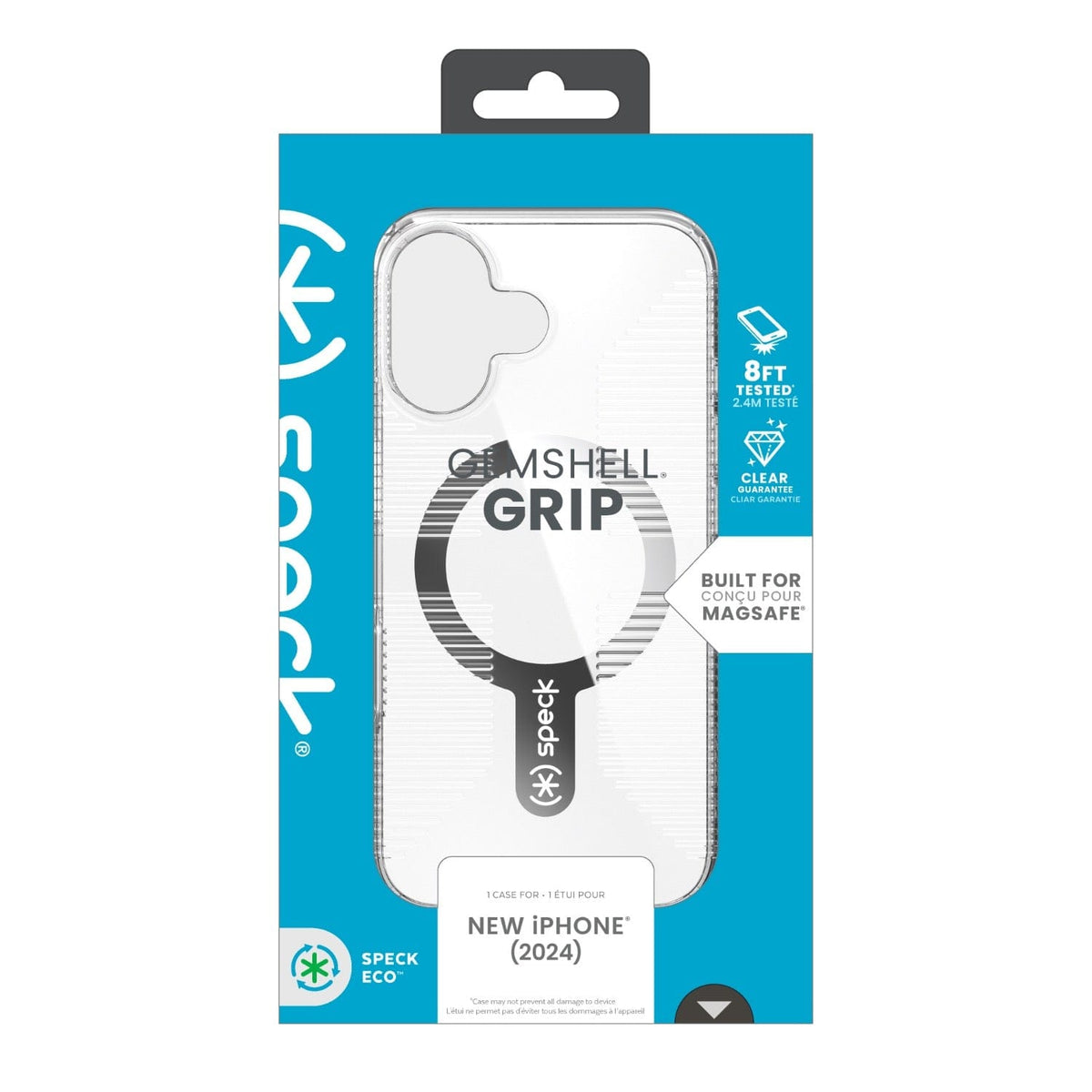 Speck Electronics Accessories Speck Gemshell Grip MagSafe Case – Apple iPhone 16 – Clear & Chrome