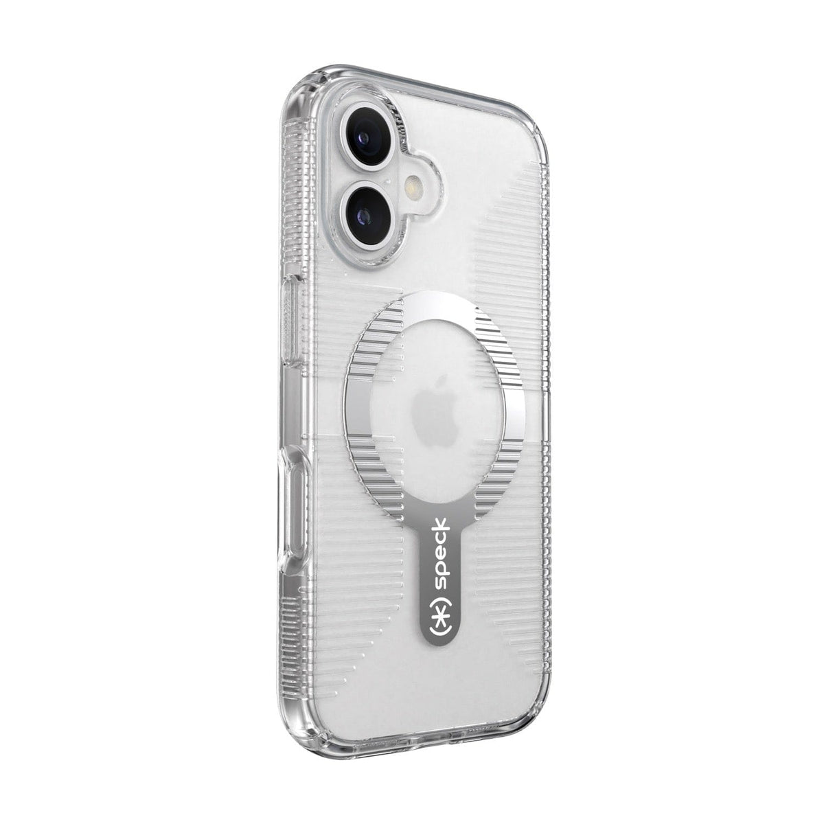 Speck Electronics Accessories Speck Gemshell Grip MagSafe Case – Apple iPhone 16 – Clear & Chrome