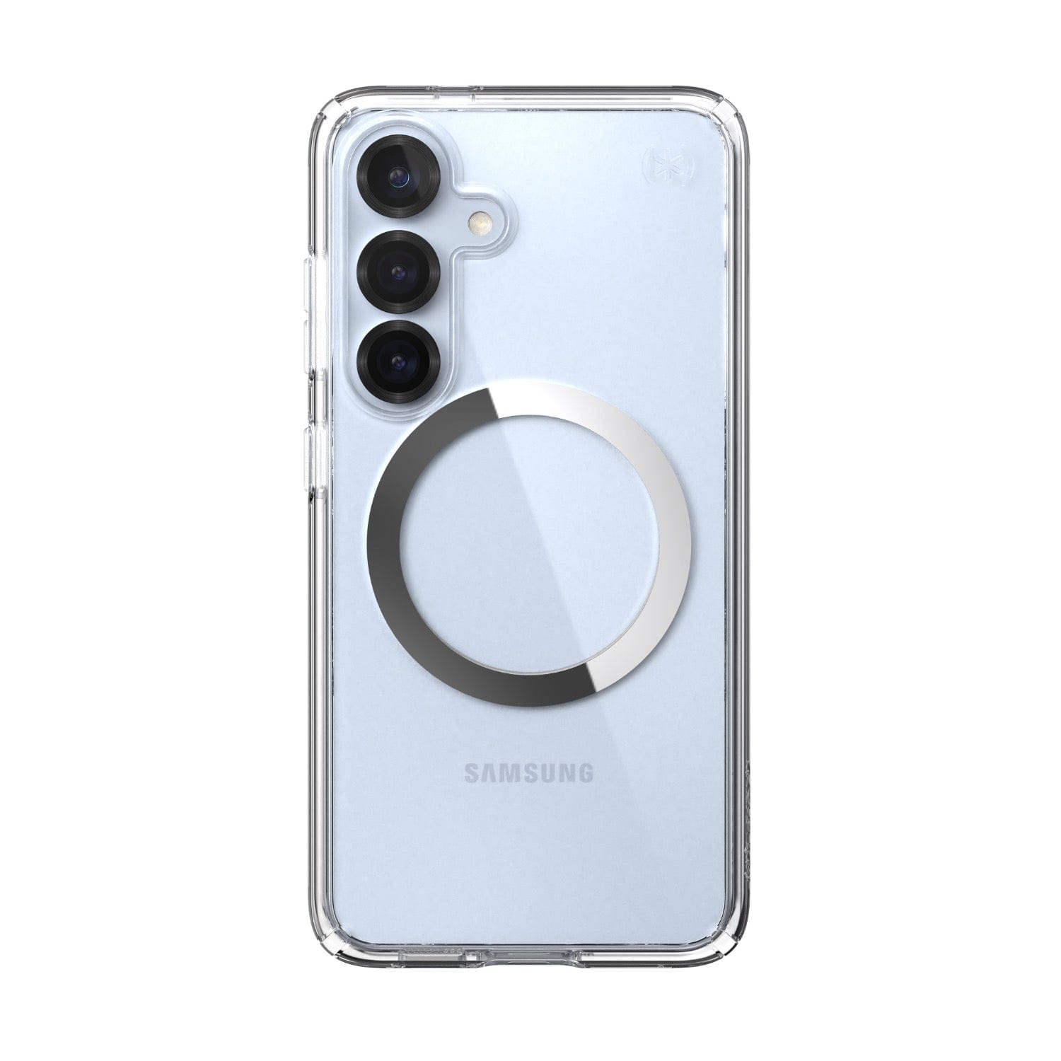 Speck Electronics Accessories Speck Presidio Perfect Clear Magnet Case for Samsung Galaxy S25 – Clear & Chrome