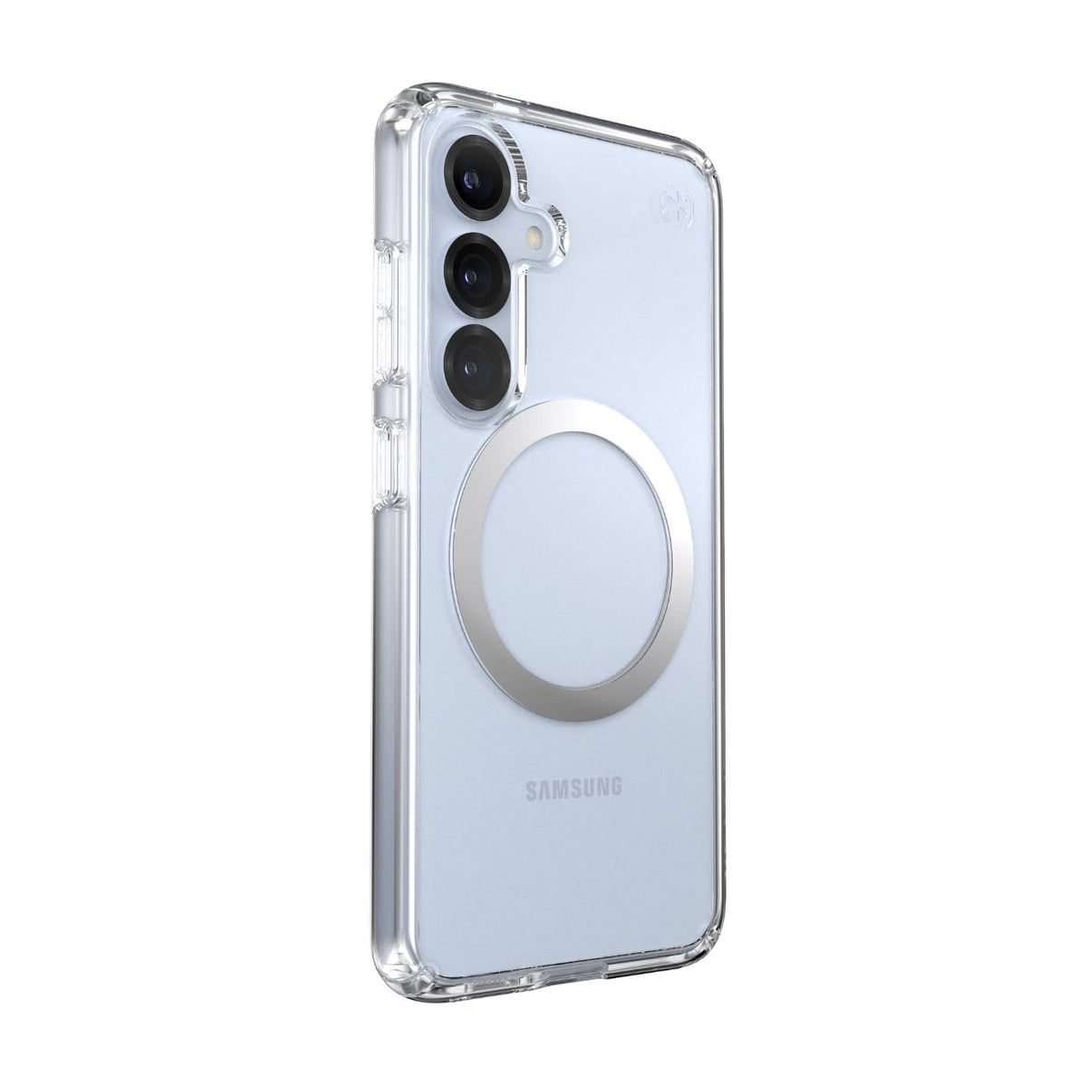 Speck Electronics Accessories Speck Presidio Perfect Clear Magnet Case for Samsung Galaxy S25 – Clear & Chrome