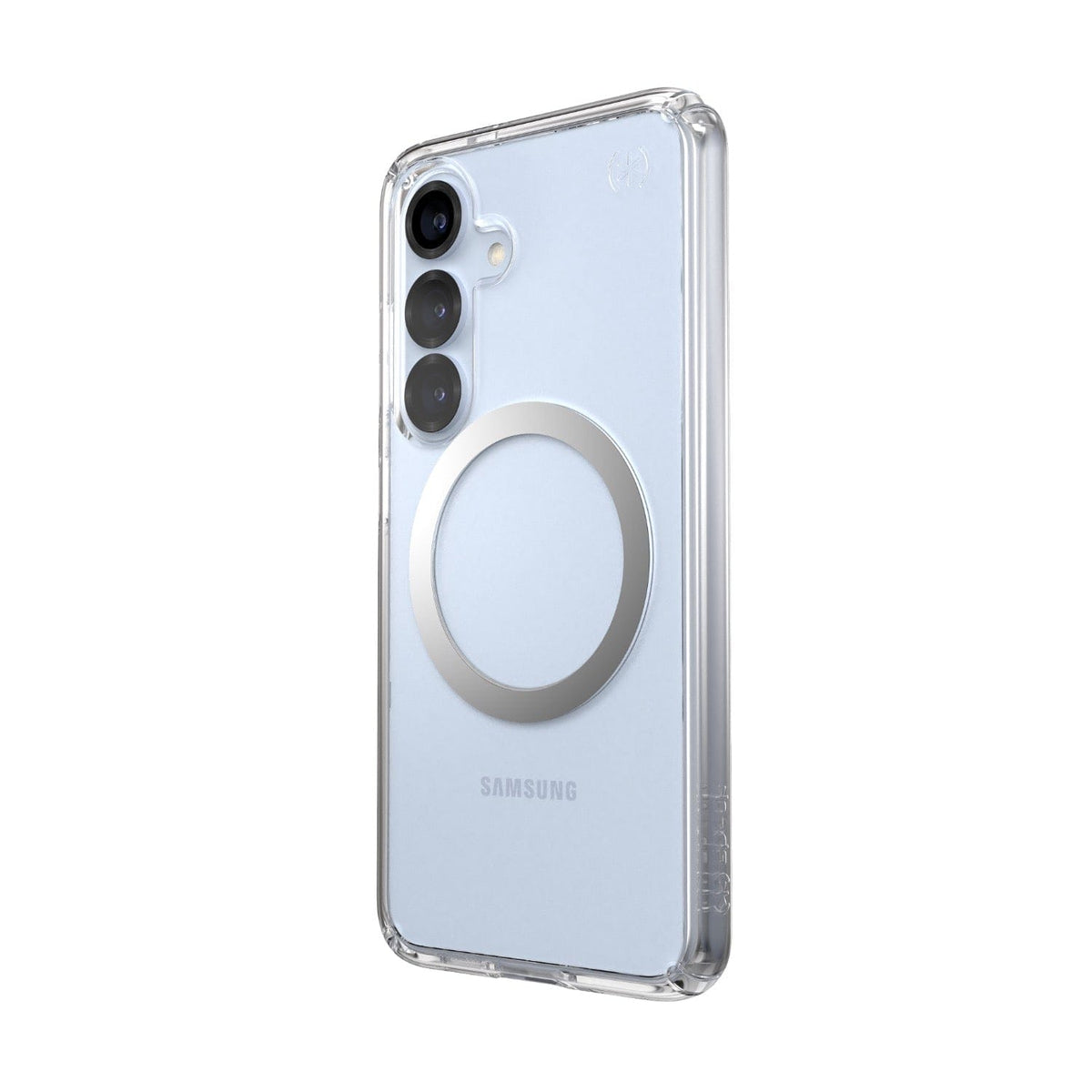 Speck Electronics Accessories Speck Presidio Perfect Clear Magnet Case for Samsung Galaxy S25 – Clear & Chrome