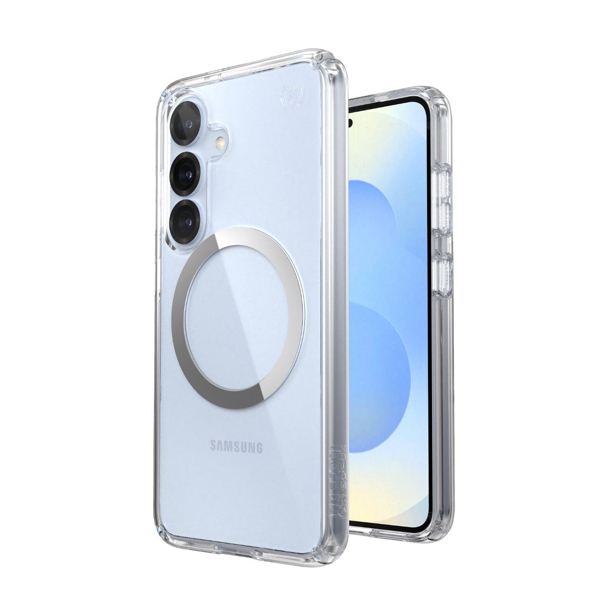 Speck Electronics Accessories Speck Presidio Perfect Clear Magnet Case for Samsung Galaxy S25 – Clear & Chrome
