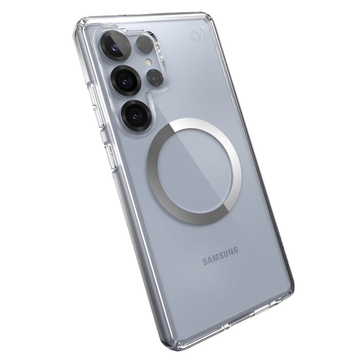 Speck Electronics Accessories Speck Presidio Perfect Clear Magnet Case for Samsung Galaxy S25 Ultra – Clear & Chrome