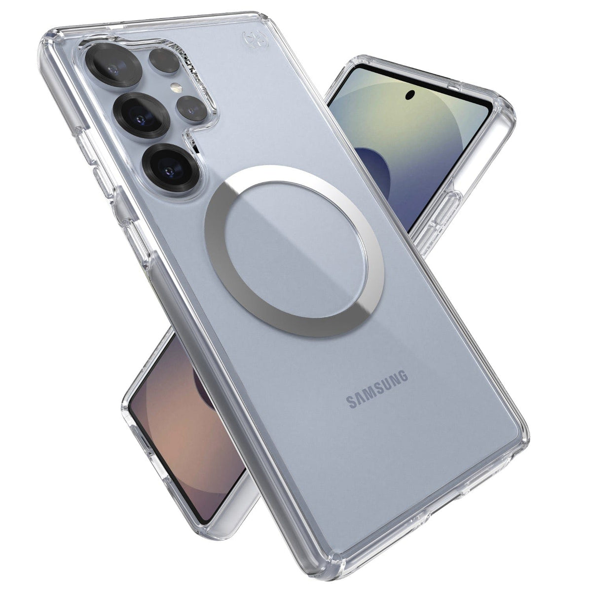 Speck Electronics Accessories Speck Presidio Perfect Clear Magnet Case for Samsung Galaxy S25 Ultra – Clear & Chrome