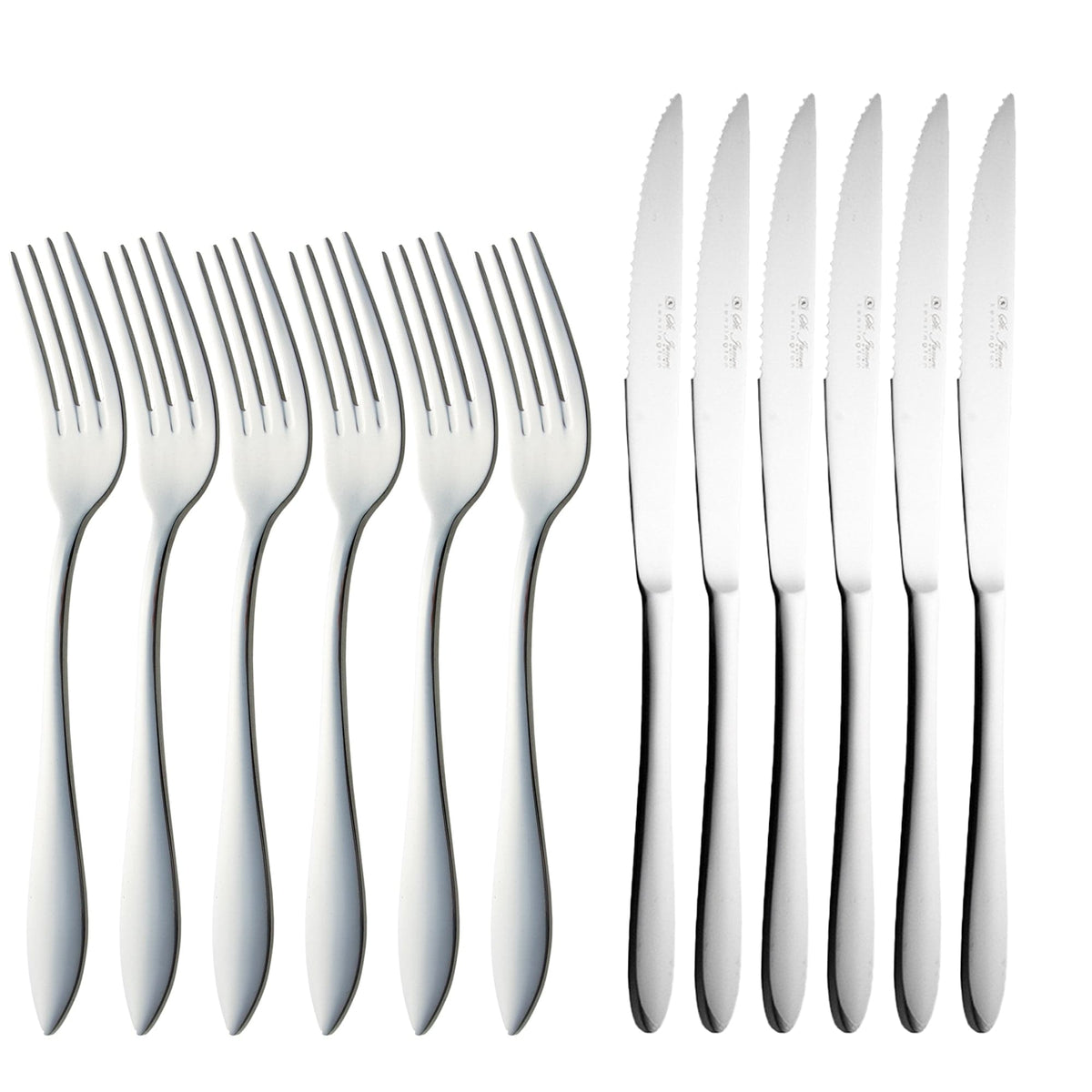 St. James CUTLERY St. James Cutlery Kensington 12 Piece Set Steak Knife &amp Fork Set 13093 (6719662751833)