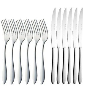 St. James CUTLERY St. James Cutlery Kensington 12 Piece Set Steak Knife &amp Fork Set 13093 (6719662751833)