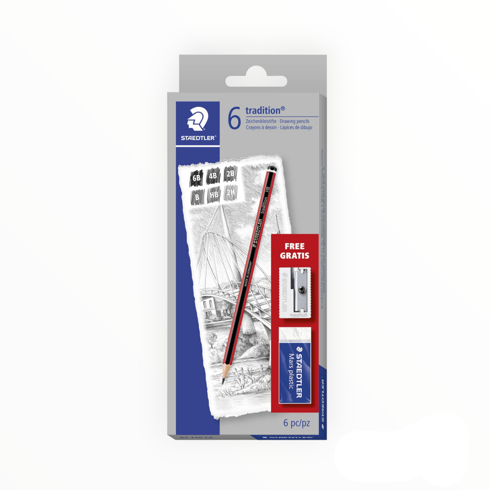Staedtler Tech & Office Staedtler Tradition Sketching Pencils Pack Of 6 (7461186961497)