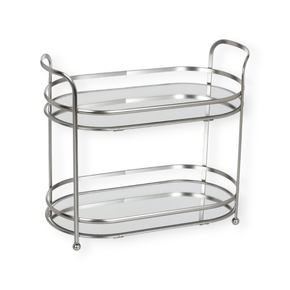 Stainless Steel 2-Tier Mirrored 2-Tier Mirrored Vanity Tray Silver (7298415689817)