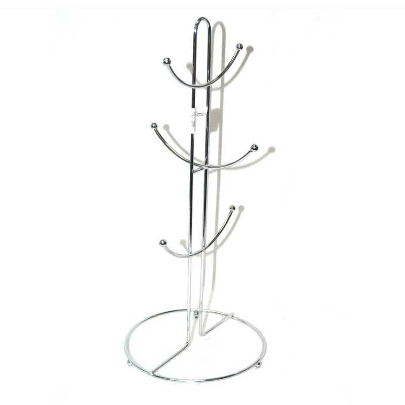 Stainless Steel Kitchen Chrome Wire  6 Cup Mug Tree Stand