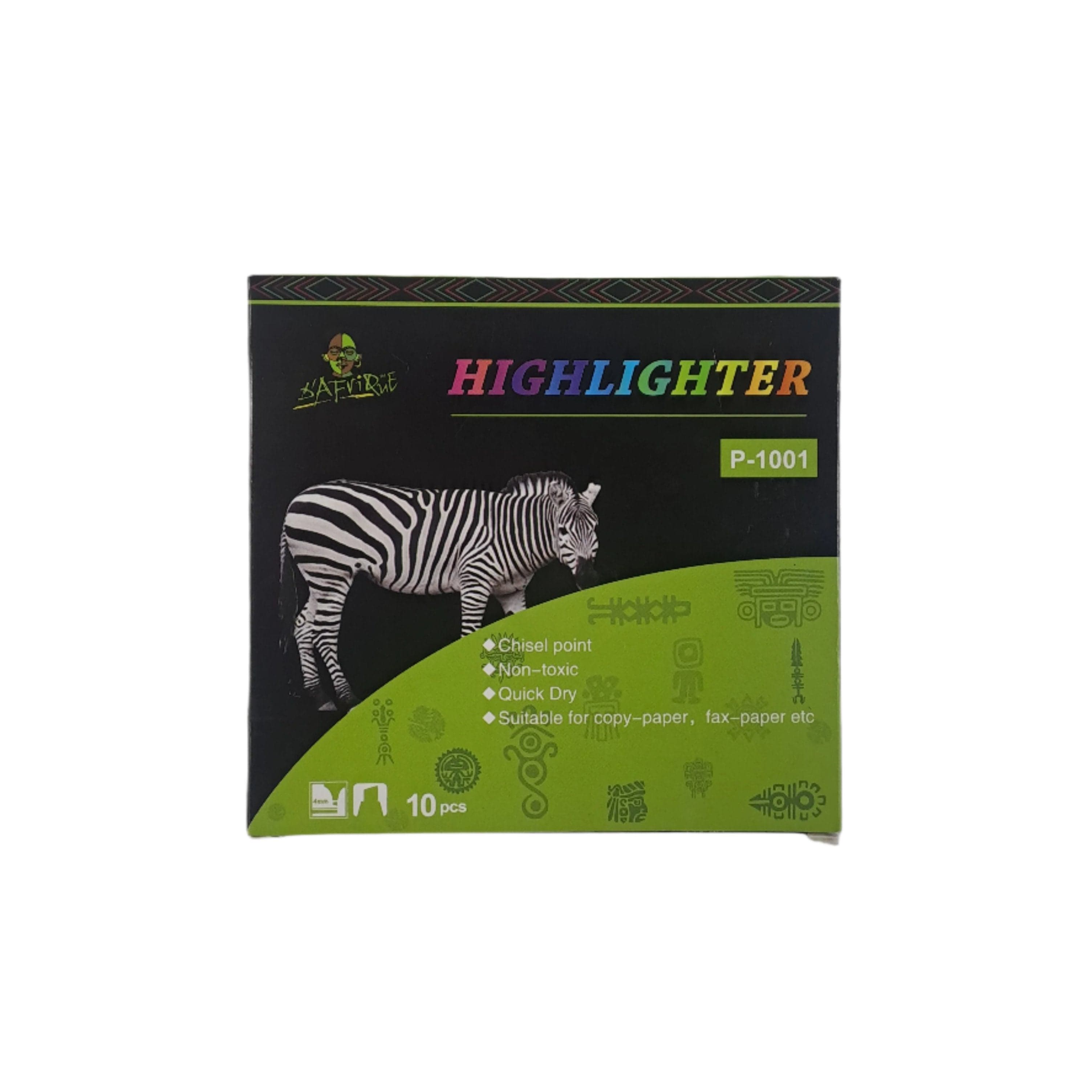 STATESMAN Tech & Office D’afrique Highlighters Blue 10Pieces P-1001-Blue